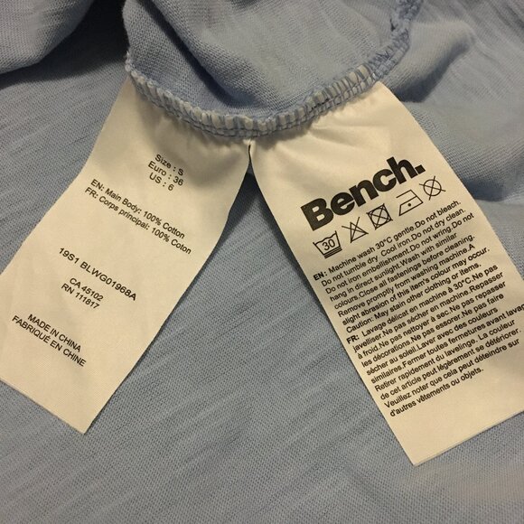 Bench Grey Heathered Ruched Side 100% Cotton Workout Tee - Picture 15 of 16